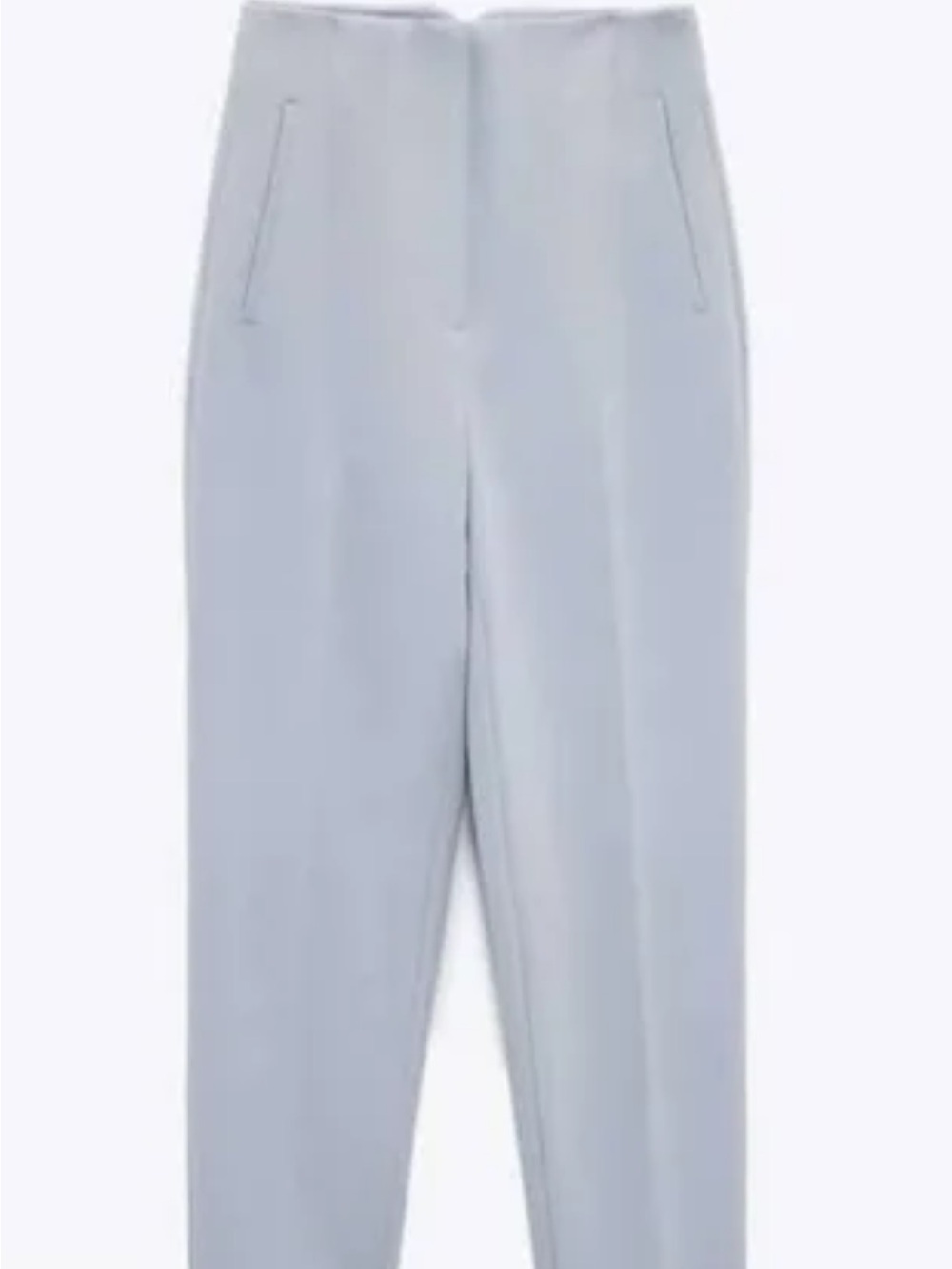 Zara Light Blue Tailored High-Rise Trousers